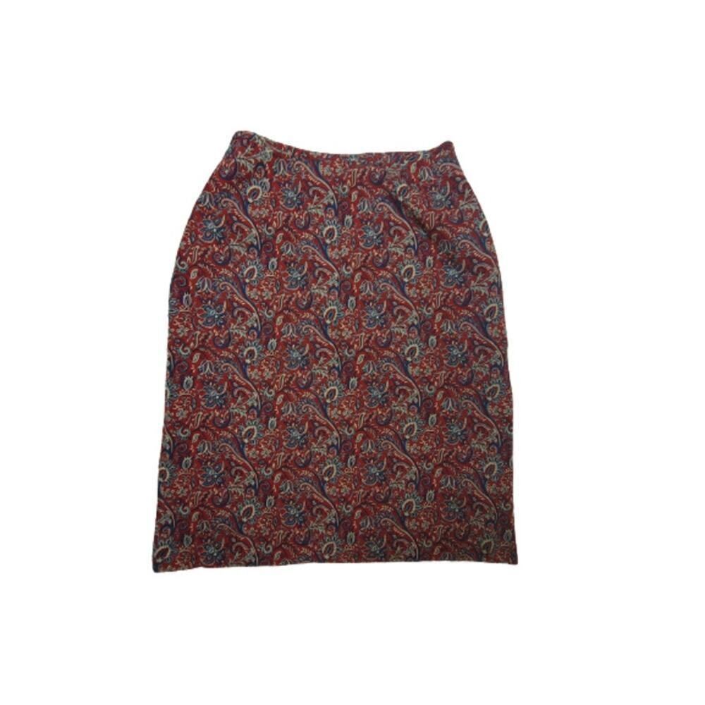 Charter Club Paisley Pencil Skirt Y2K Skirt Red Blue